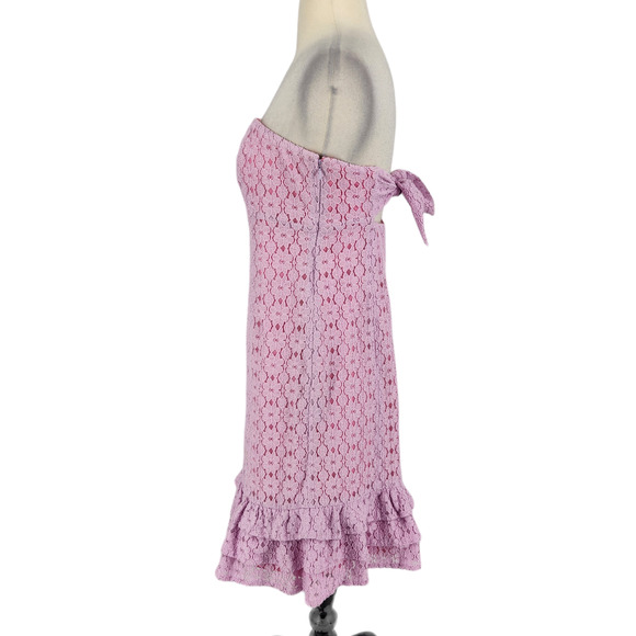 SALE Lilly Pulitzer Pink and Lavender Lace Strapless Cocktail Mini Dress Size 4 - Picture 3 of 7